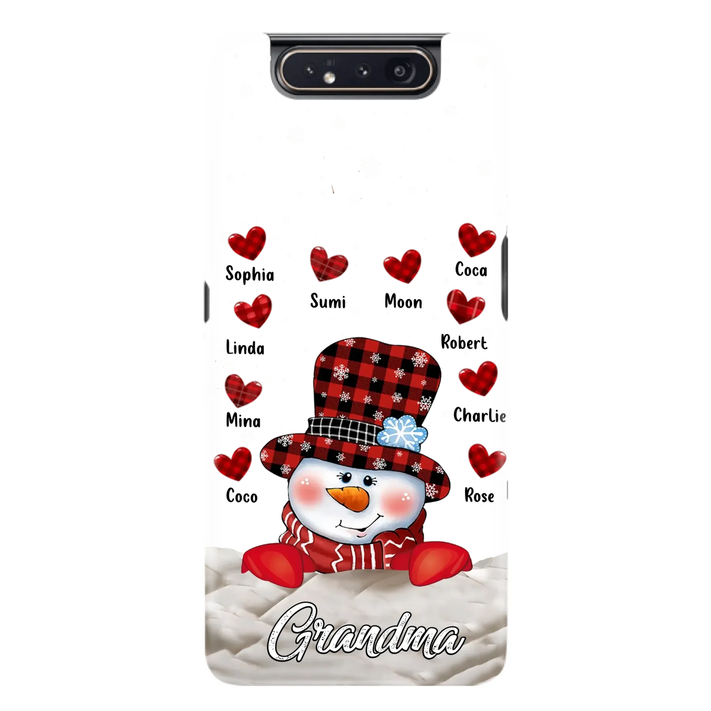 Personalized Snowman Grandma Phone Case - Christmas Gift Idea For Grandma - Up to 10 Kids - Case For iPhone/Samsung