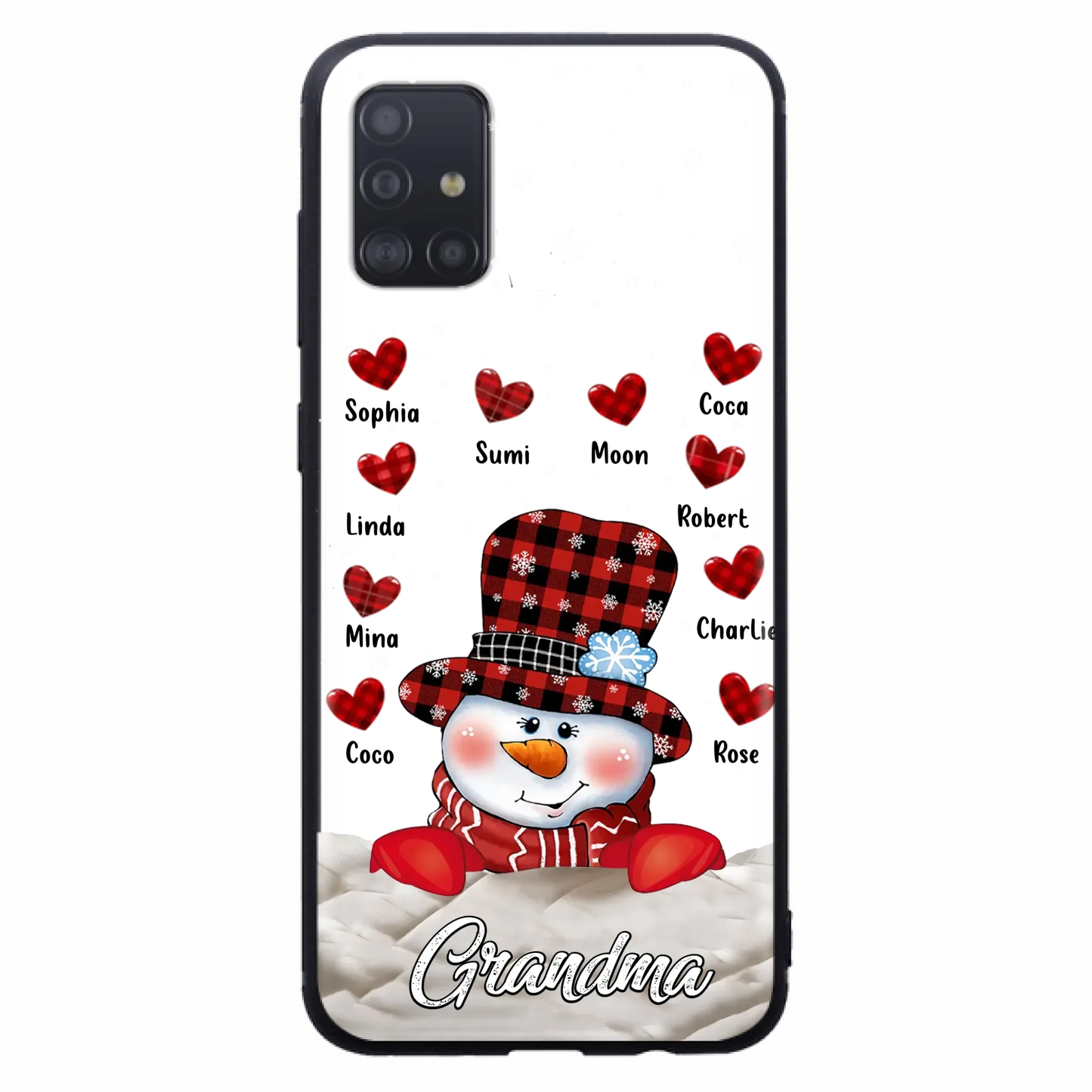 Personalized Snowman Grandma Phone Case - Christmas Gift Idea For Grandma - Up to 10 Kids - Case For iPhone/Samsung