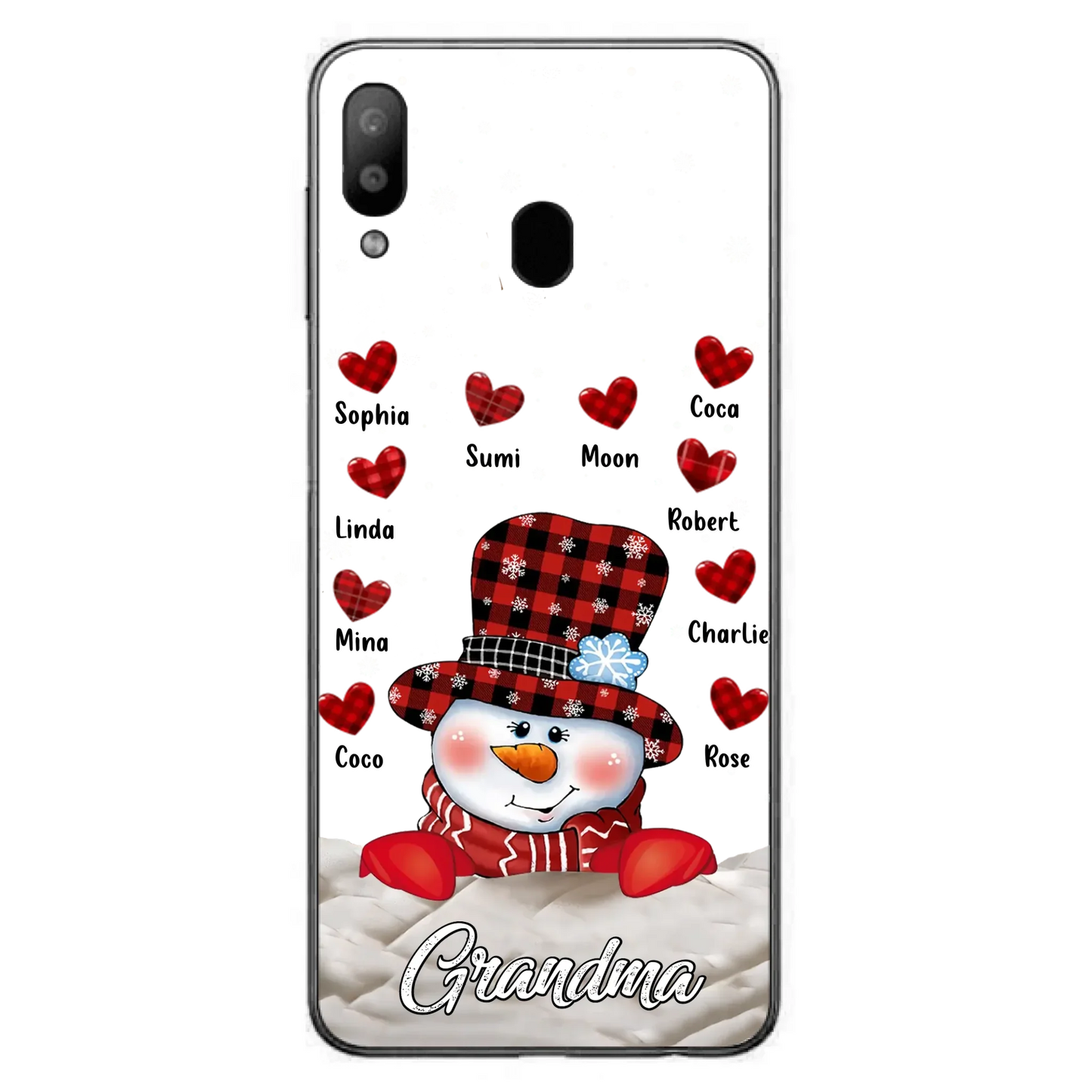 Personalized Snowman Grandma Phone Case - Christmas Gift Idea For Grandma - Up to 10 Kids - Case For iPhone/Samsung