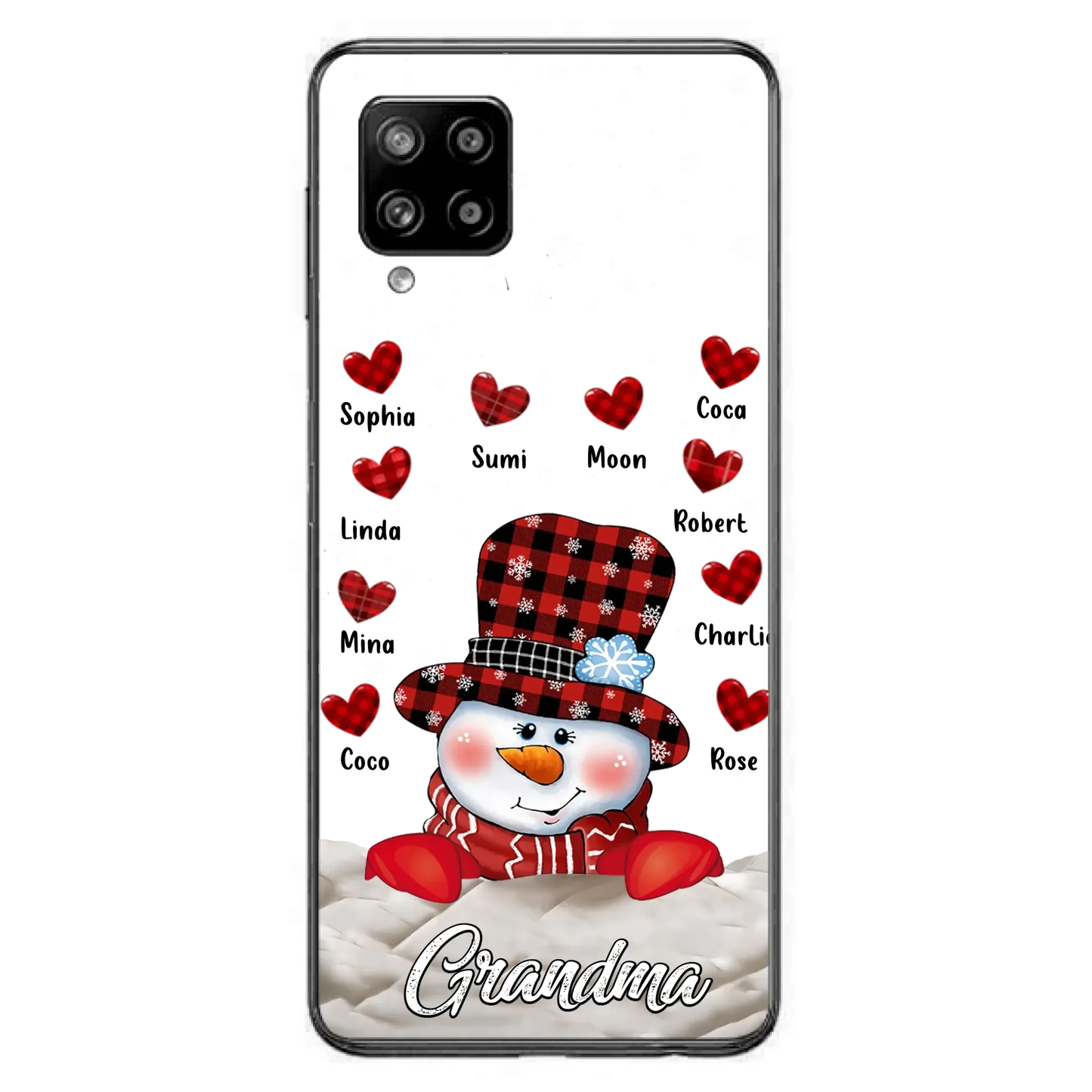 Personalized Snowman Grandma Phone Case - Christmas Gift Idea For Grandma - Up to 10 Kids - Case For iPhone/Samsung