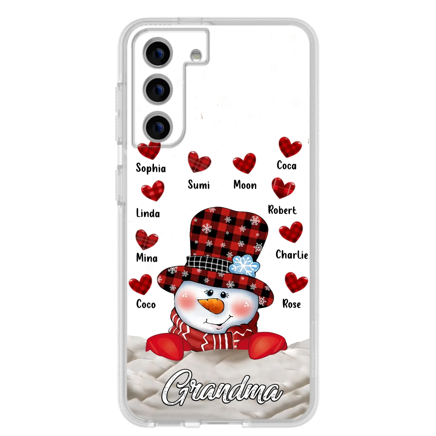 Personalized Snowman Grandma Phone Case - Christmas Gift Idea For Grandma - Up to 10 Kids - Case For iPhone/Samsung