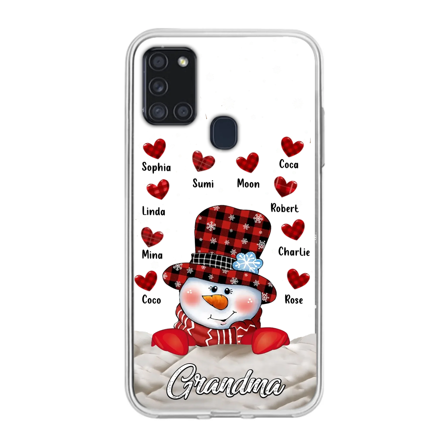 Personalized Snowman Grandma Phone Case - Christmas Gift Idea For Grandma - Up to 10 Kids - Case For iPhone/Samsung