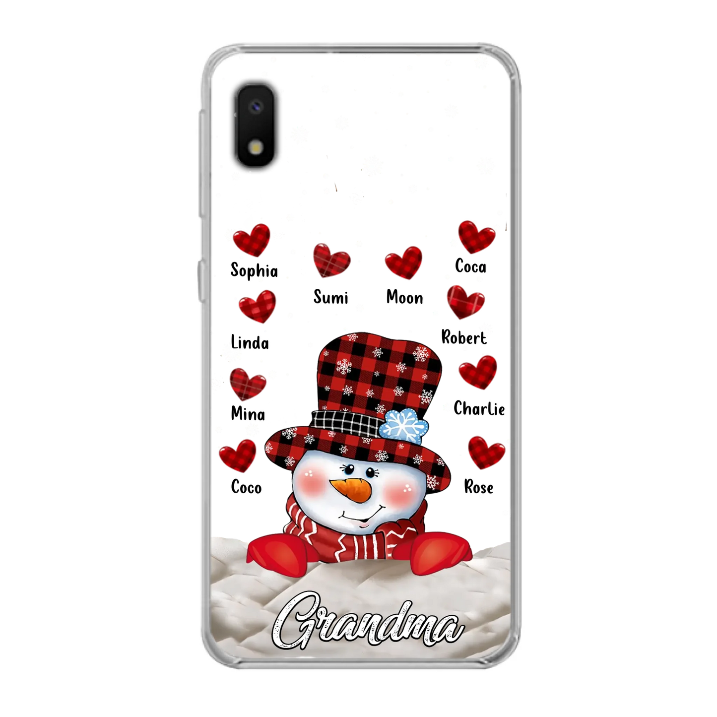 Personalized Snowman Grandma Phone Case - Christmas Gift Idea For Grandma - Up to 10 Kids - Case For iPhone/Samsung