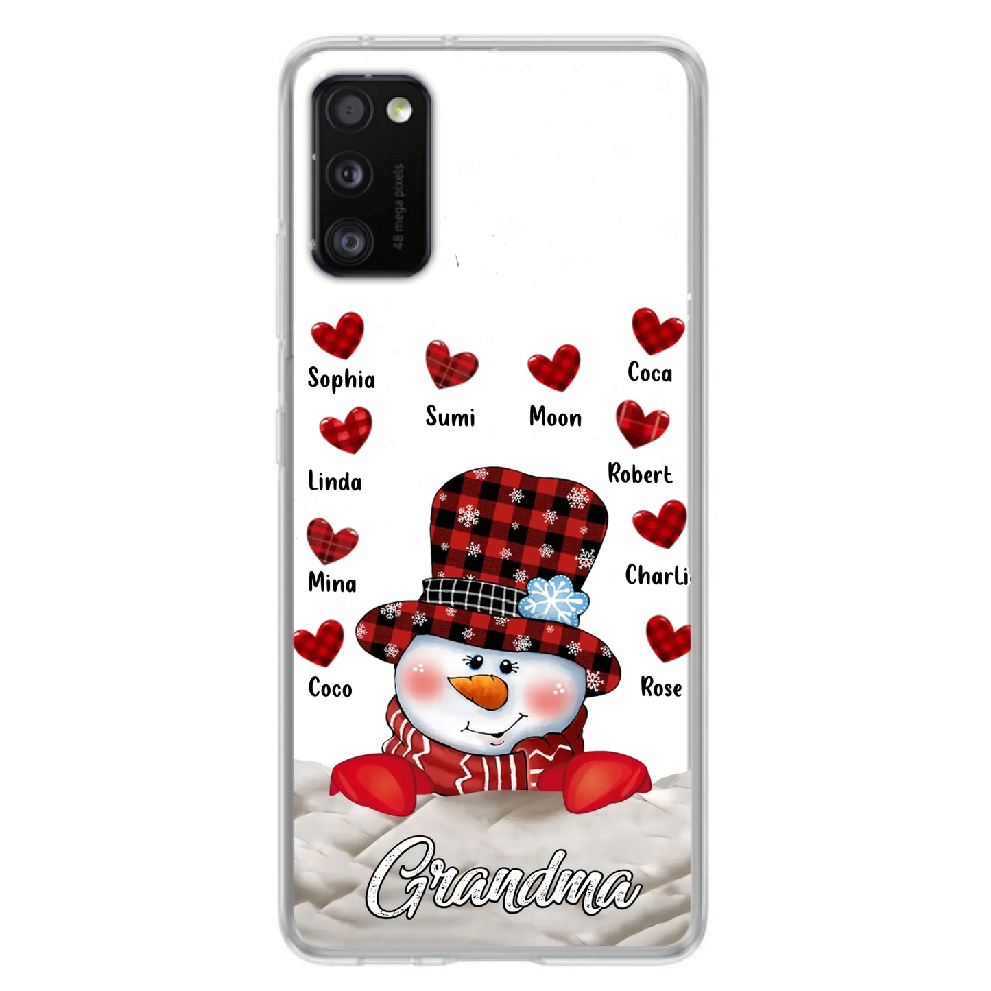 Personalized Snowman Grandma Phone Case - Christmas Gift Idea For Grandma - Up to 10 Kids - Case For iPhone/Samsung