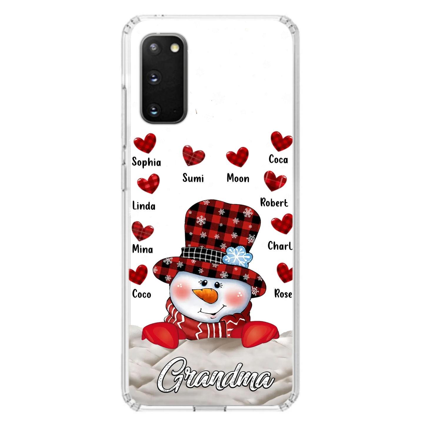 Personalized Snowman Grandma Phone Case - Christmas Gift Idea For Grandma - Up to 10 Kids - Case For iPhone/Samsung