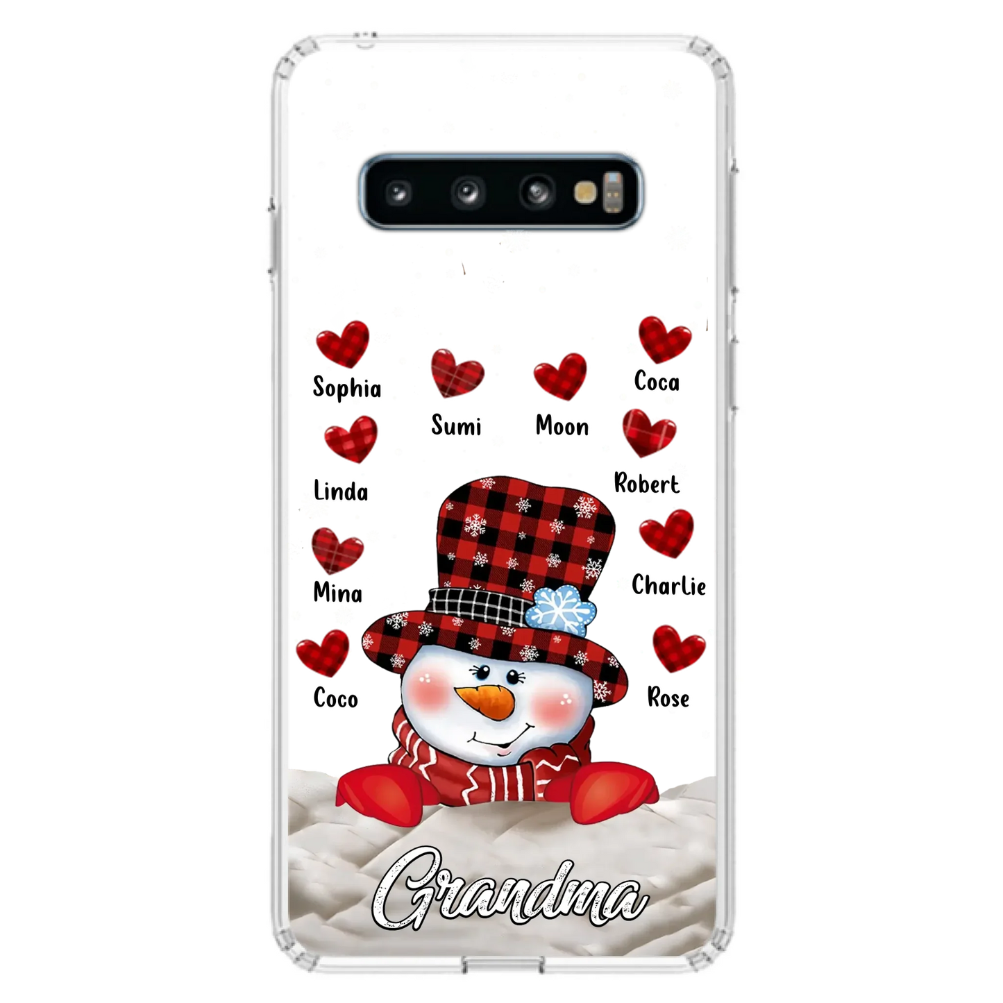 Personalized Snowman Grandma Phone Case - Christmas Gift Idea For Grandma - Up to 10 Kids - Case For iPhone/Samsung