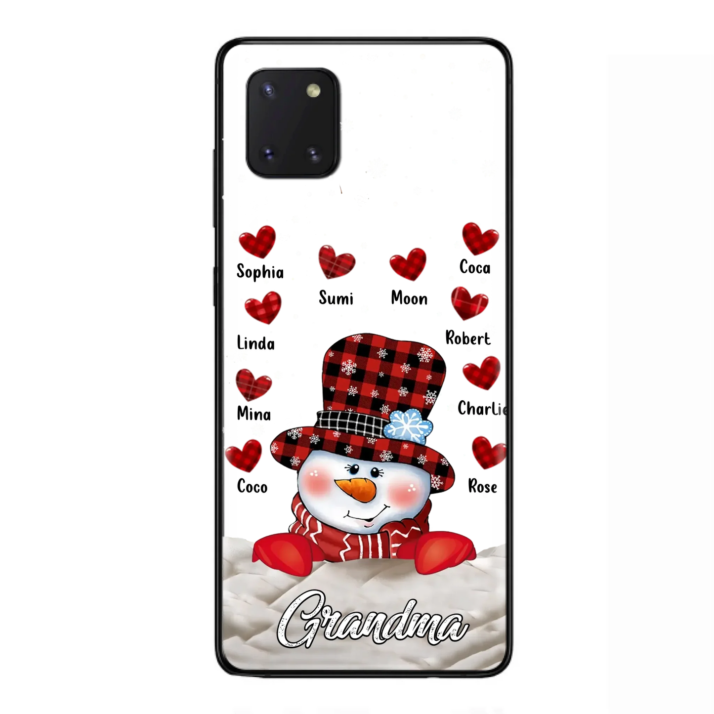 Personalized Snowman Grandma Phone Case - Christmas Gift Idea For Grandma - Up to 10 Kids - Case For iPhone/Samsung