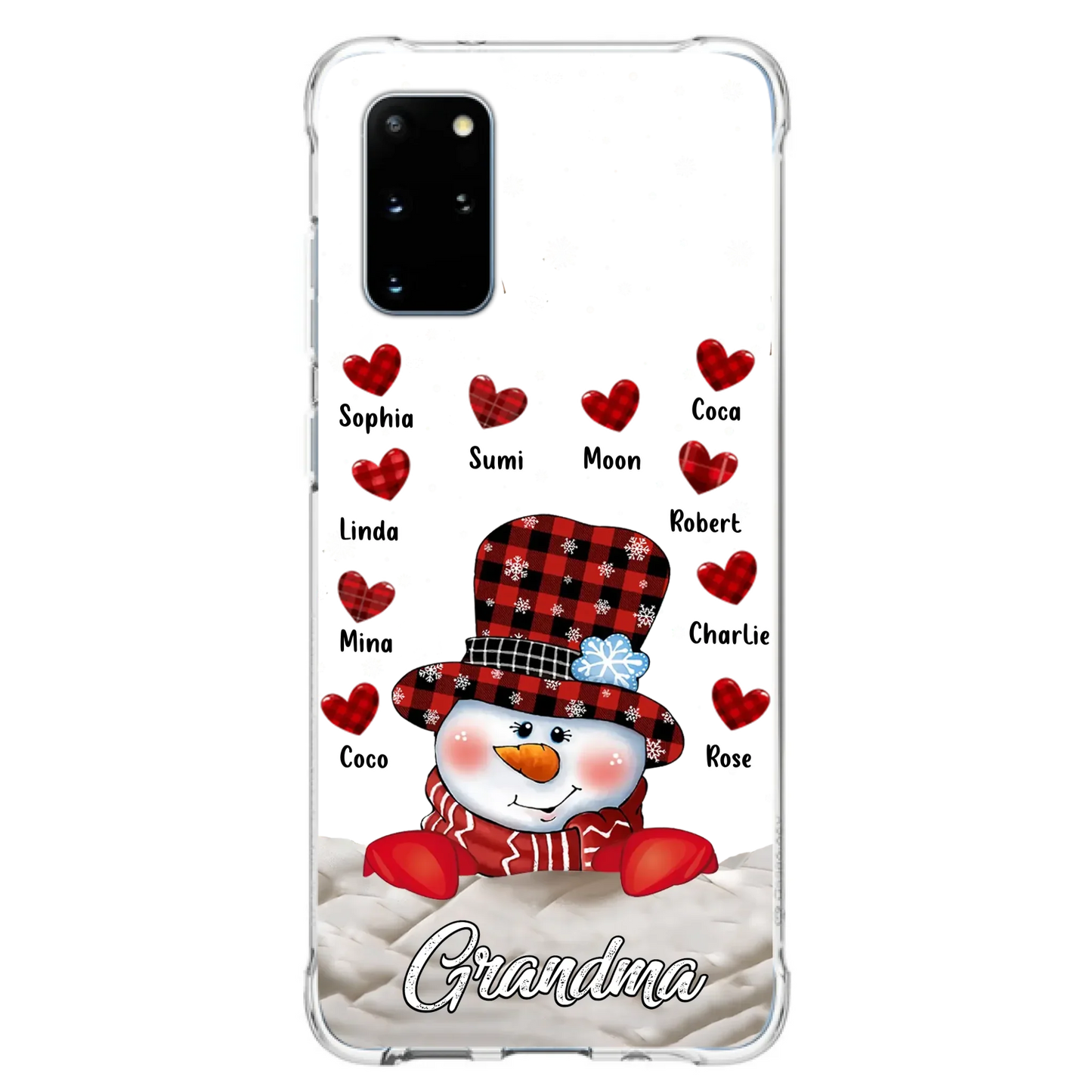 Personalized Snowman Grandma Phone Case - Christmas Gift Idea For Grandma - Up to 10 Kids - Case For iPhone/Samsung