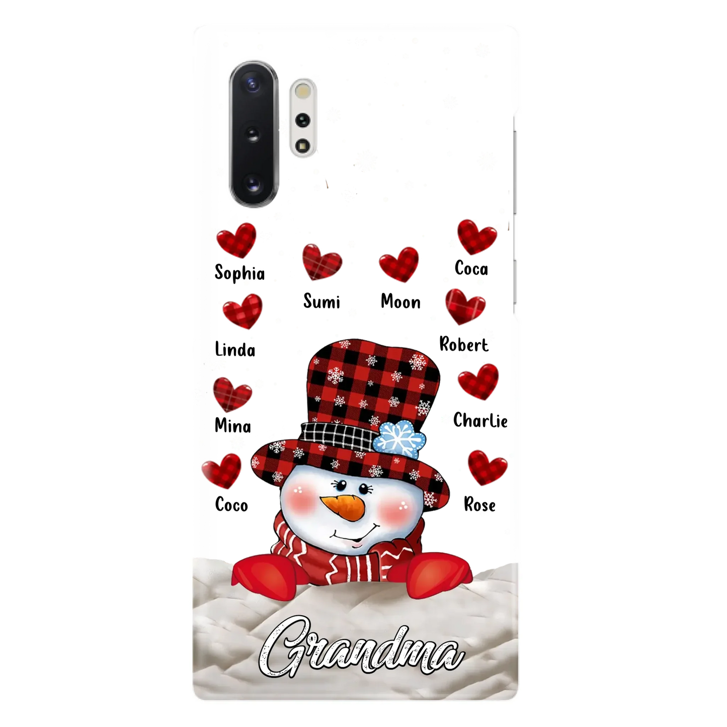 Personalized Snowman Grandma Phone Case - Christmas Gift Idea For Grandma - Up to 10 Kids - Case For iPhone/Samsung