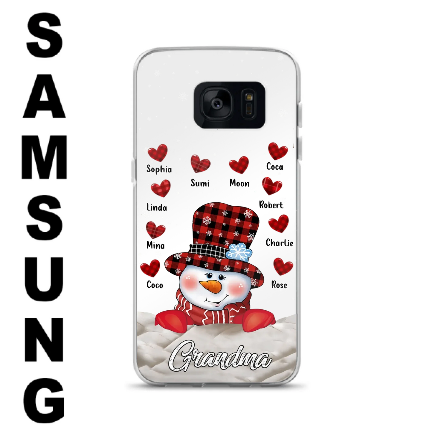 Personalized Snowman Grandma Phone Case - Christmas Gift Idea For Grandma - Up to 10 Kids - Case For iPhone/Samsung