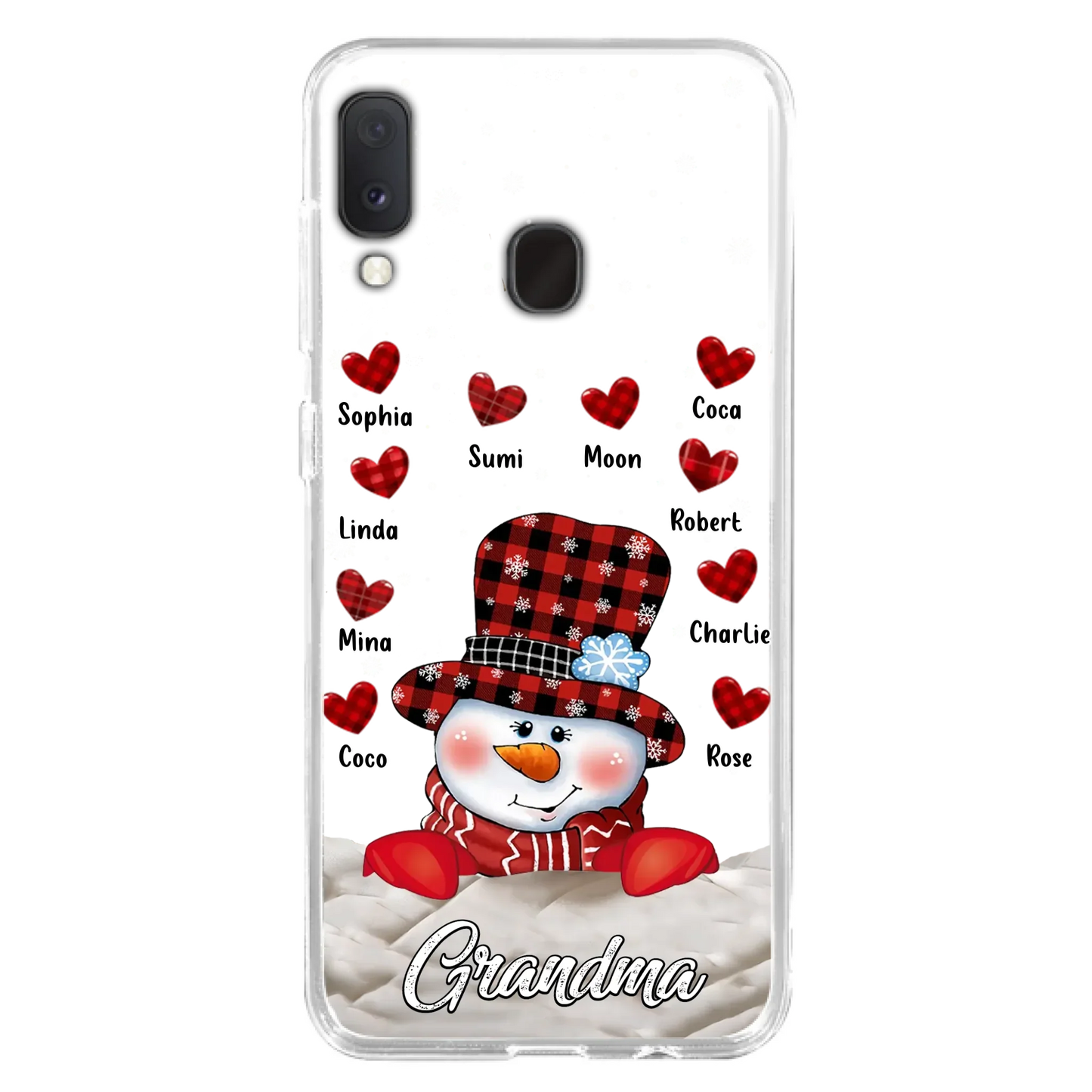 Personalized Snowman Grandma Phone Case - Christmas Gift Idea For Grandma - Up to 10 Kids - Case For iPhone/Samsung