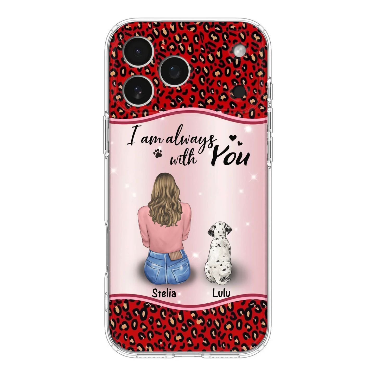 Personalized Dog Mom Phone Case - Upto 4 Dogs -Gift Idea For Dog Owners - I Am Always With You - Case For iPhone/Samsung