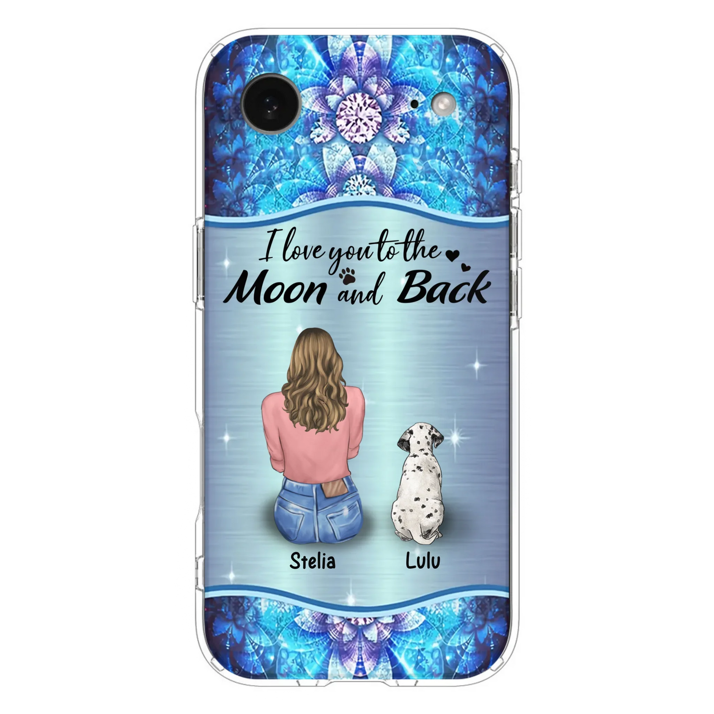 Personalized Dog Mom Phone Case - Upto 4 Dogs -Gift Idea For Dog Owners - I Love You To The Moon And Back - Case For iPhone/Samsung