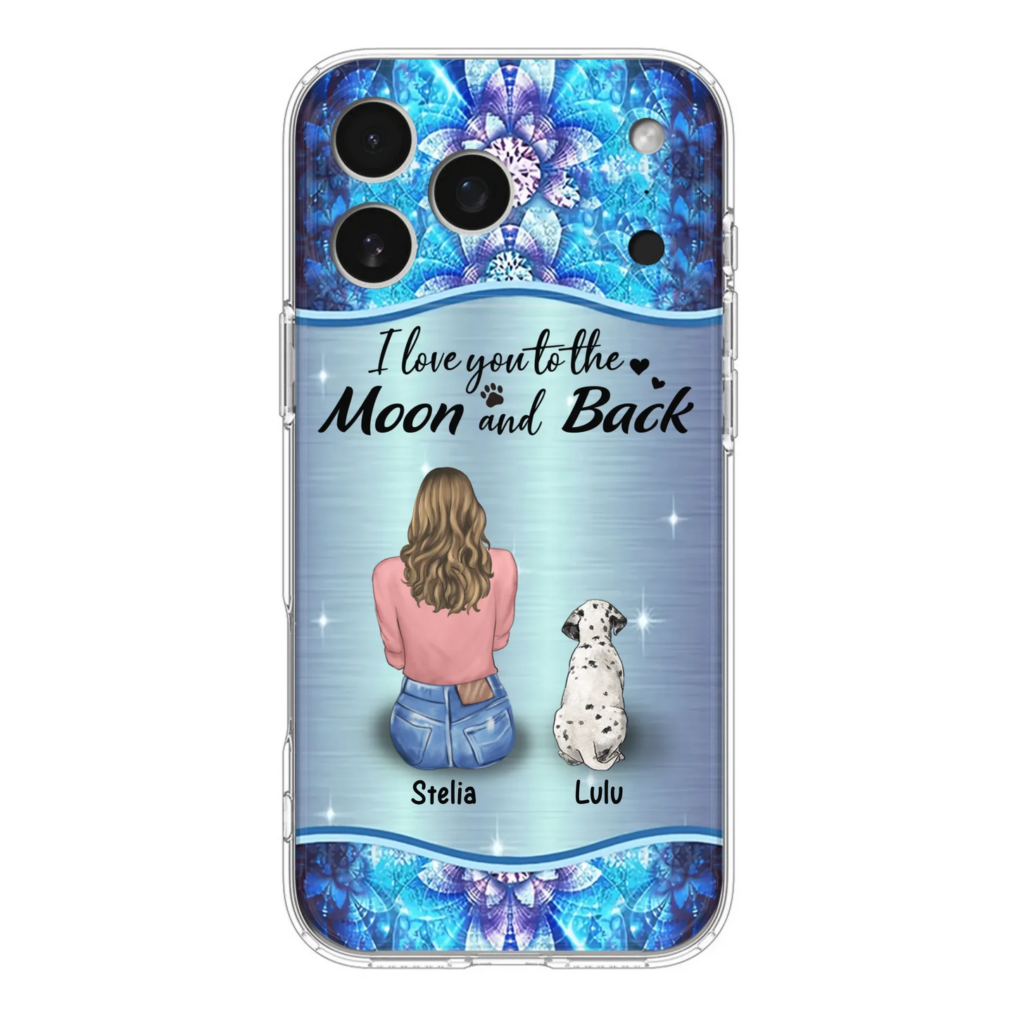 Personalized Dog Mom Phone Case - Upto 4 Dogs -Gift Idea For Dog Owners - I Love You To The Moon And Back - Case For iPhone/Samsung