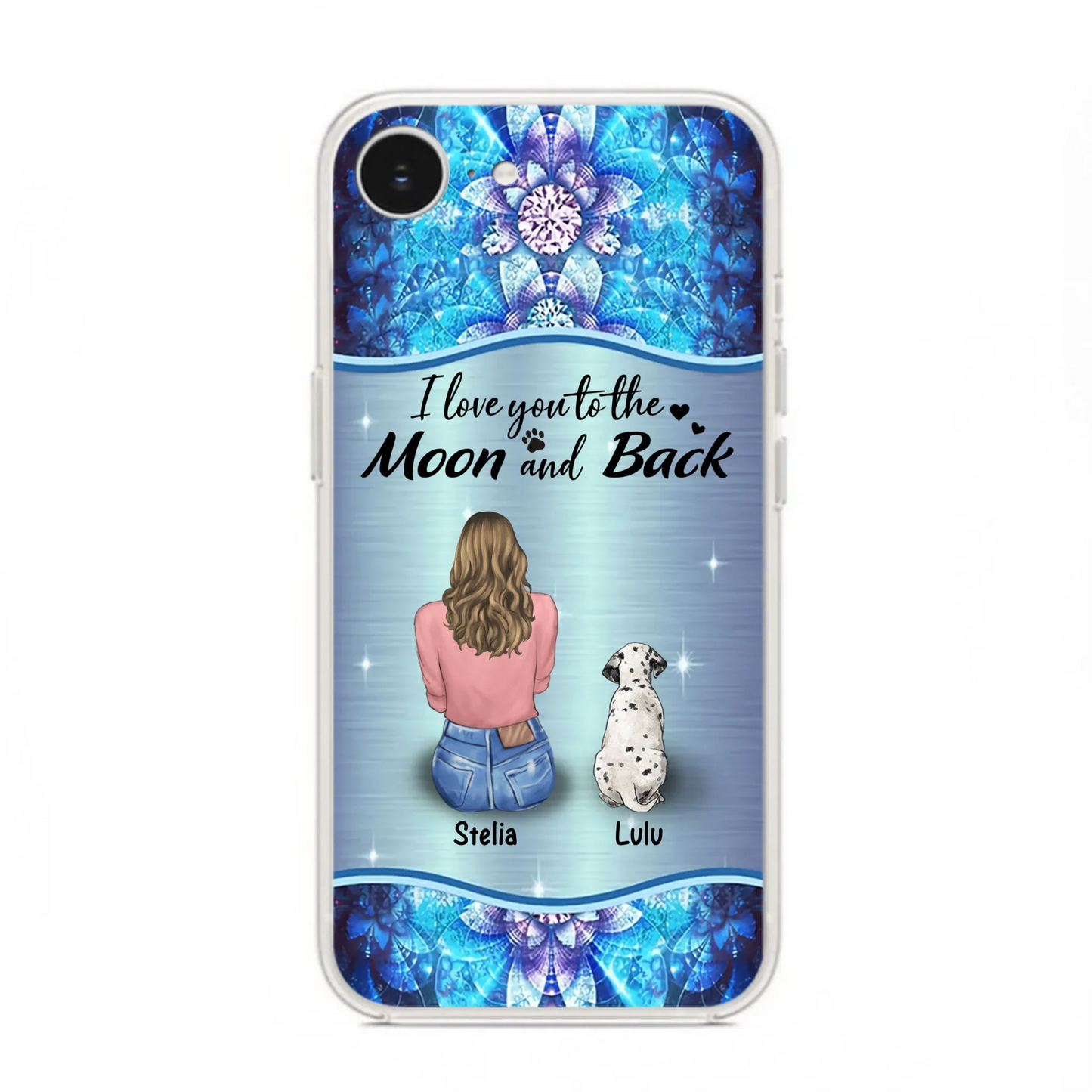Personalized Dog Mom Phone Case - Upto 4 Dogs -Gift Idea For Dog Owners - I Love You To The Moon And Back - Case For iPhone/Samsung