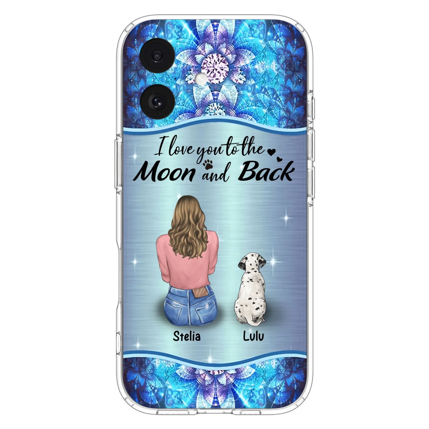 Personalized Dog Mom Phone Case - Upto 4 Dogs -Gift Idea For Dog Owners - I Love You To The Moon And Back - Case For iPhone/Samsung