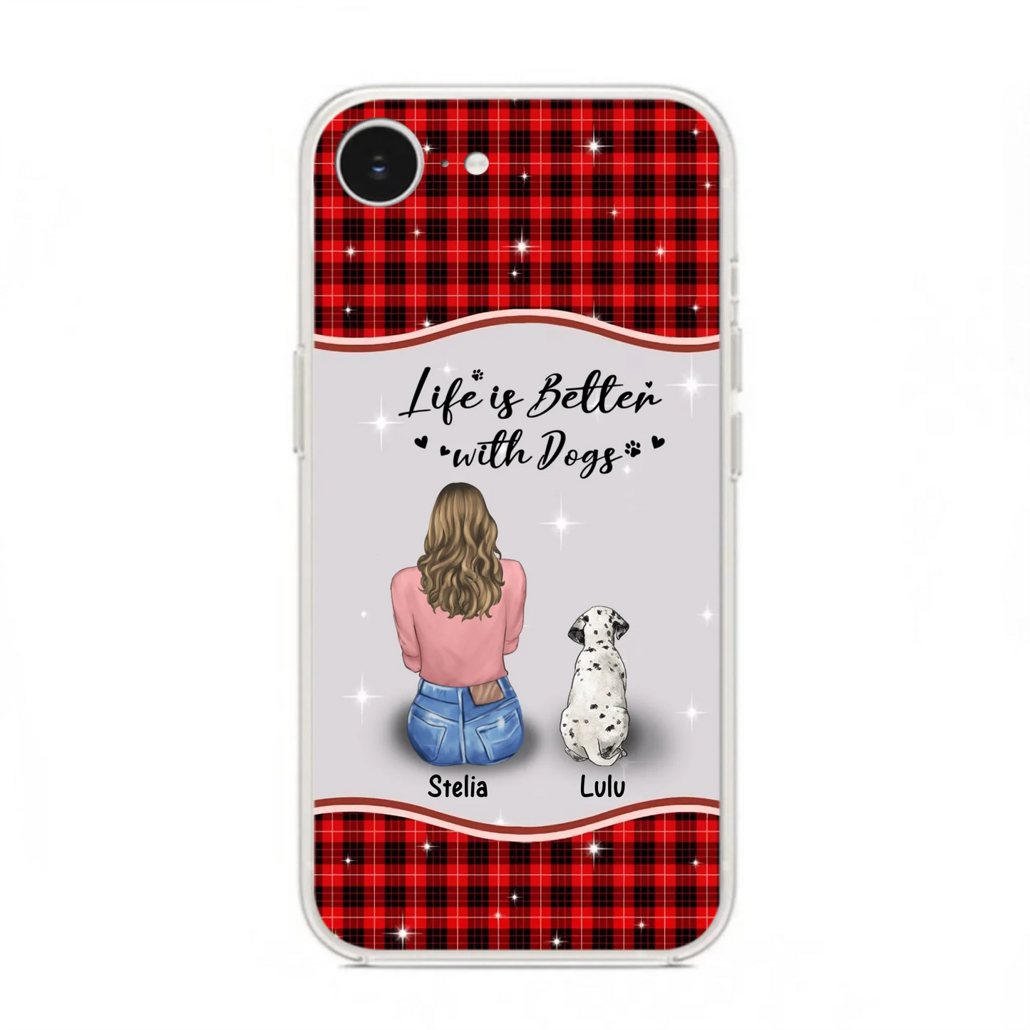 Personalized Dog Mom Phone Case - Upto 5 Dogs -Gift Idea For Dog Owners - Life Is Better With Dogs - Case For iPhone/Samsung