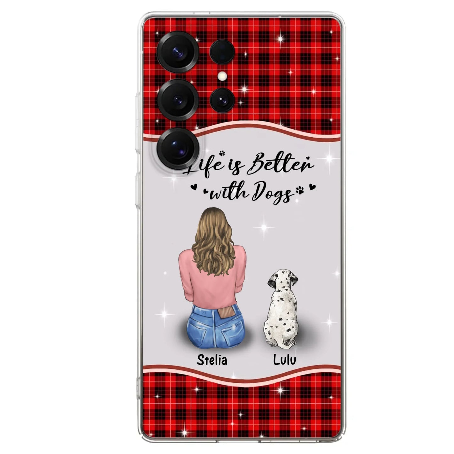 Personalized Dog Mom Phone Case - Upto 5 Dogs -Gift Idea For Dog Owners - Life Is Better With Dogs - Case For iPhone/Samsung