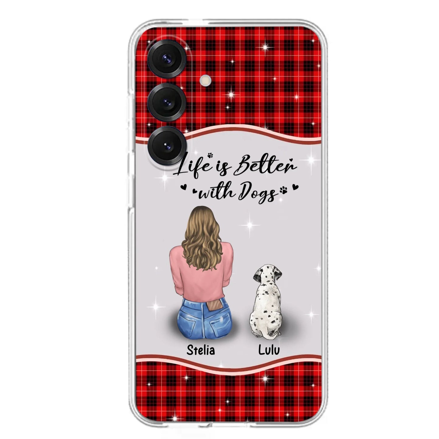 Personalized Dog Mom Phone Case - Upto 5 Dogs -Gift Idea For Dog Owners - Life Is Better With Dogs - Case For iPhone/Samsung