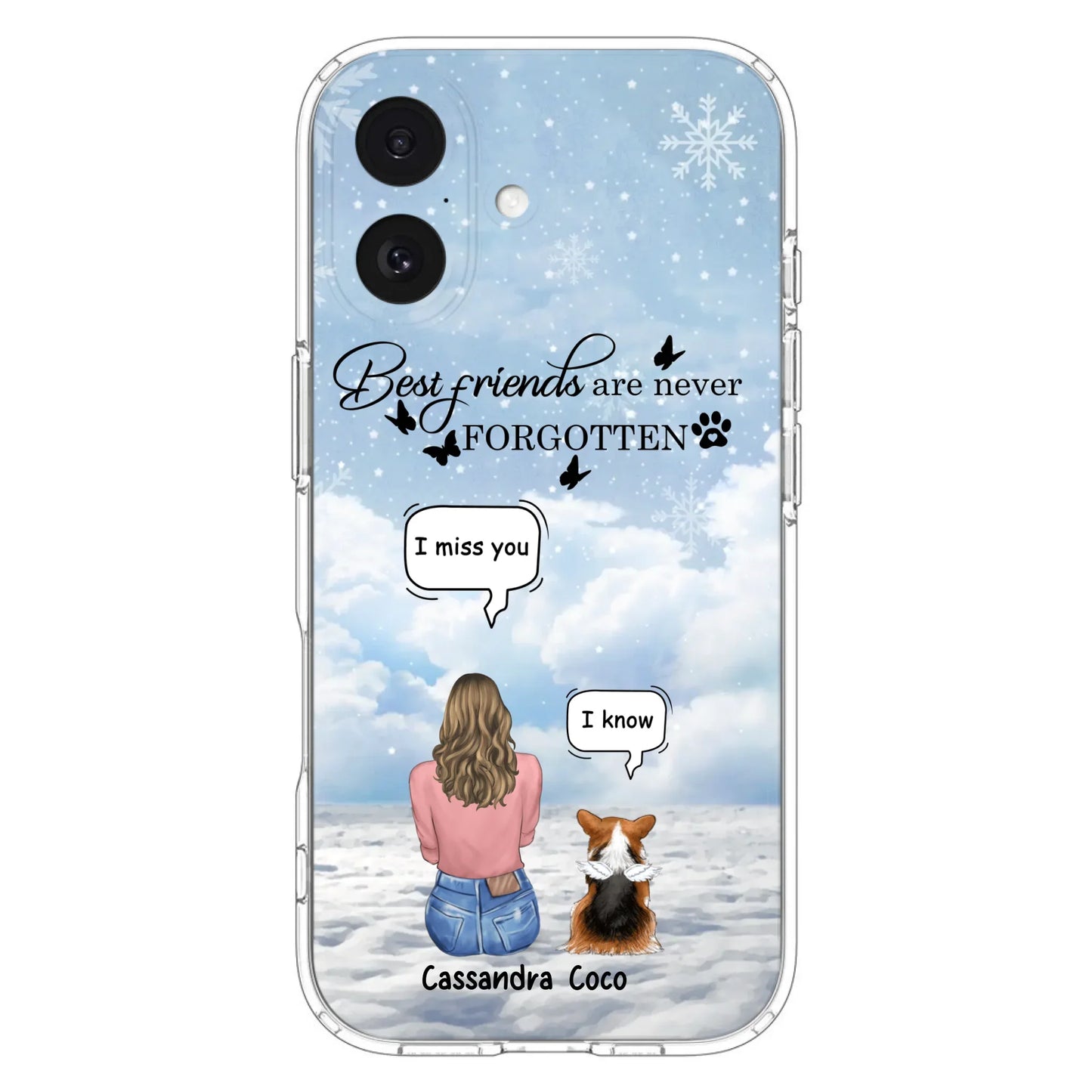 Personalized Memorial Pet Phone Case - Upto 3 Pets - Memorial Gift Idea For Dog/Cat/Rabbits Owners - I Miss You - Case For iPhone/Samsung