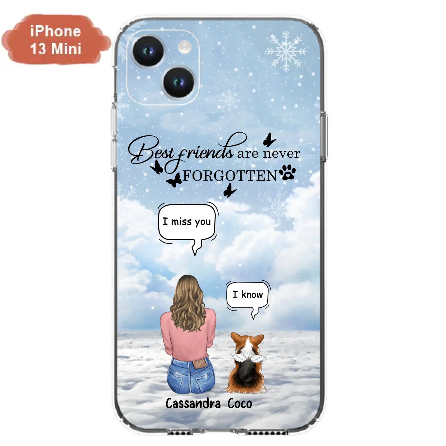 Personalized Memorial Pet Phone Case - Upto 3 Pets - Memorial Gift Idea For Dog/Cat/Rabbits Owners - I Miss You - Case For iPhone/Samsung