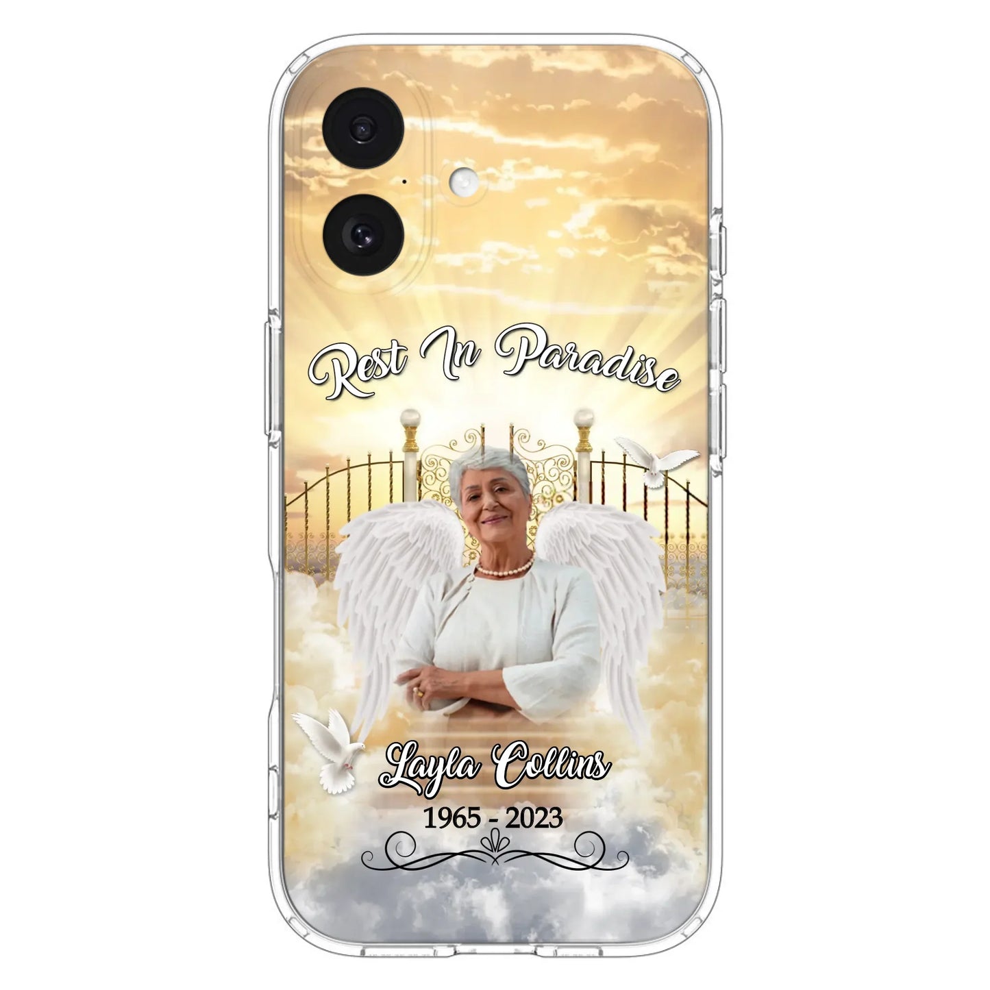 Custom Personalized Rest In Paradise Memorial Phone Case - Upload Photo - Memorial Gift Idea For Family - Case For iPhone And Samsung