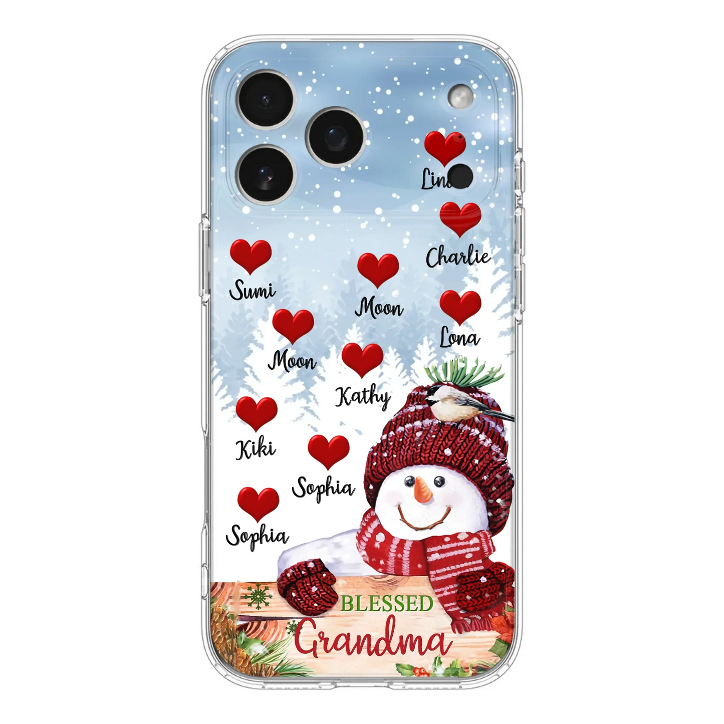 Personalized Snowman Grandma Phone Case - Christmas Gift Idea For Grandma - Up to 10 Kids - Case For iPhone/Samsung - Blessed Grandma