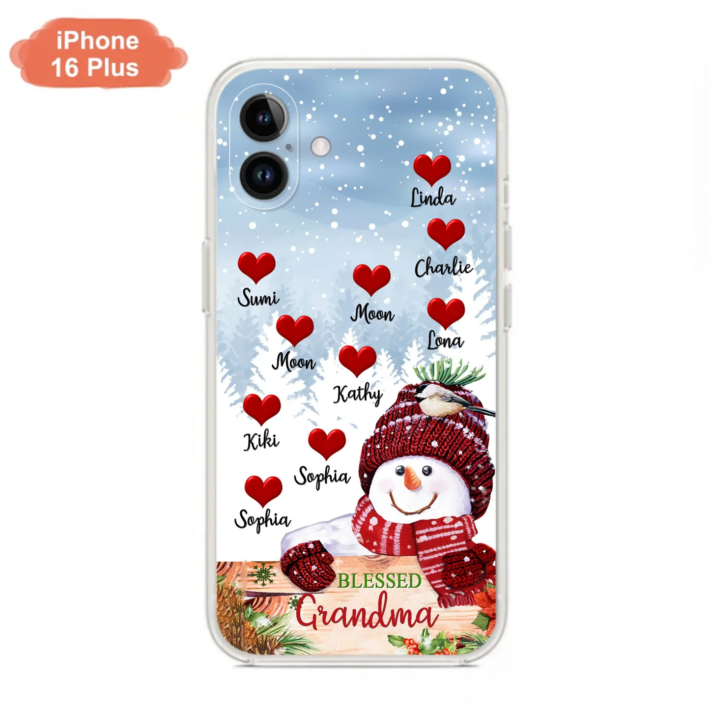 Personalized Snowman Grandma Phone Case - Christmas Gift Idea For Grandma - Up to 10 Kids - Case For iPhone/Samsung - Blessed Grandma