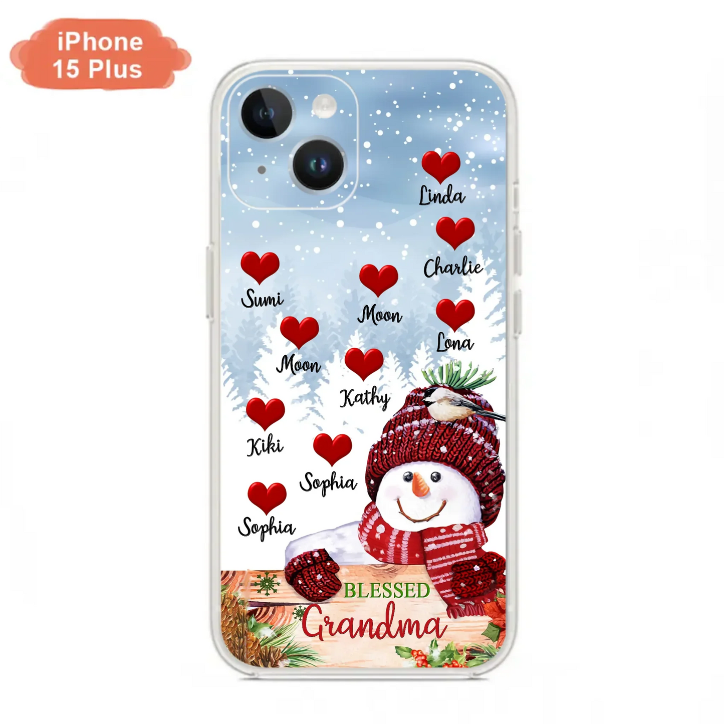 Personalized Snowman Grandma Phone Case - Christmas Gift Idea For Grandma - Up to 10 Kids - Case For iPhone/Samsung - Blessed Grandma