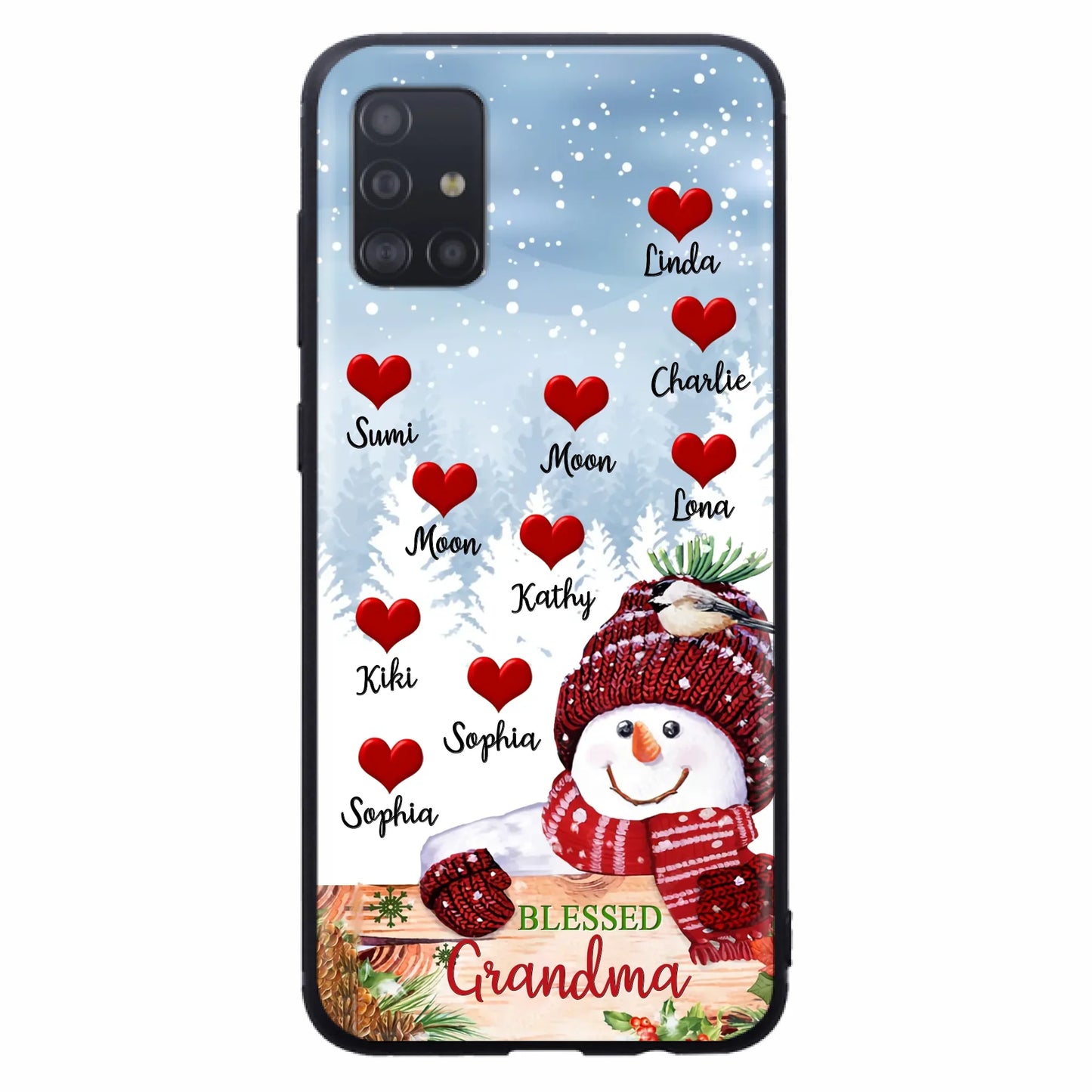 Personalized Snowman Grandma Phone Case - Christmas Gift Idea For Grandma - Up to 10 Kids - Case For iPhone/Samsung - Blessed Grandma