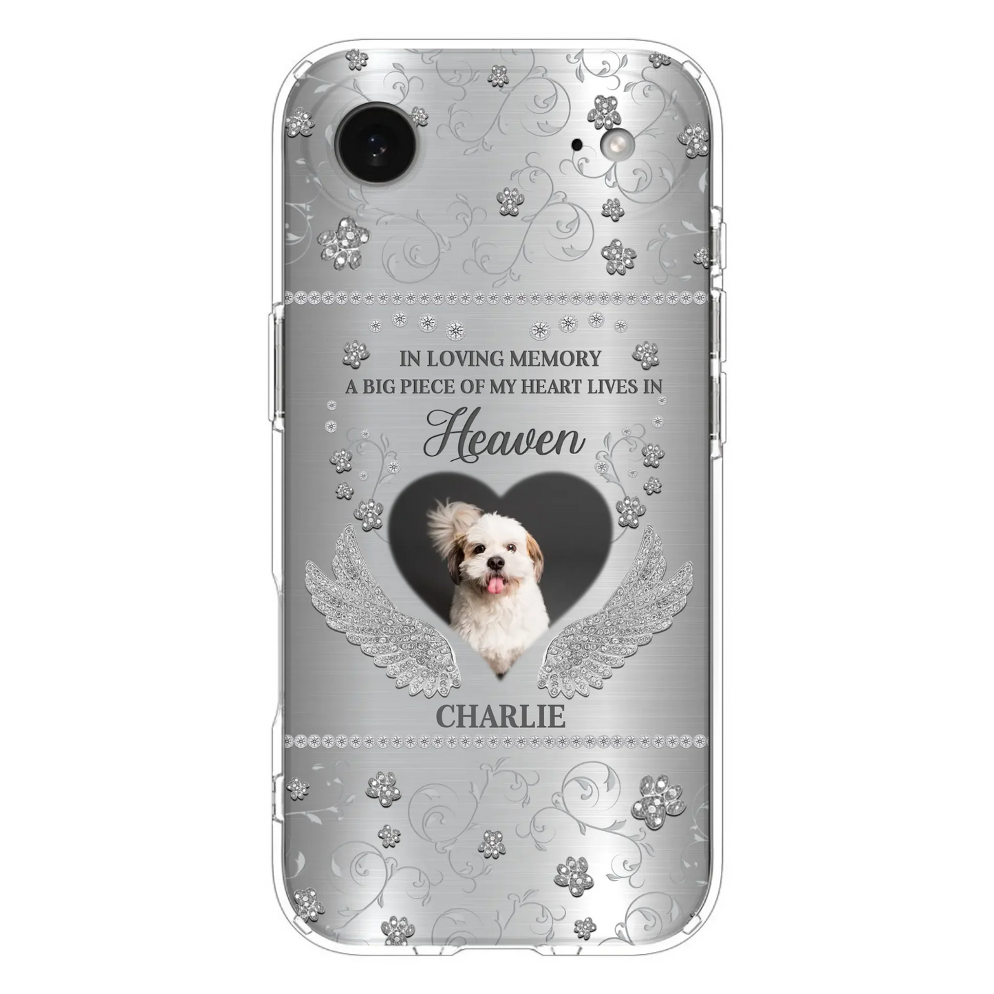 Personalized Memorial Phone Case - Upload Photo - Memorial Gift Idea For Pet Lover - A Big Piece Of My Heart Lives In Heaven - Case For iPhone/Samsung