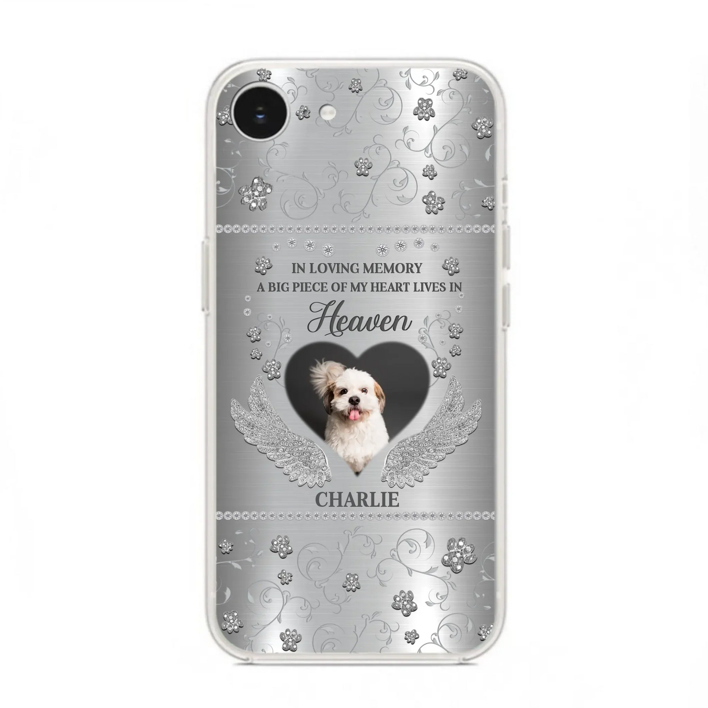 Personalized Memorial Phone Case - Upload Photo - Memorial Gift Idea For Pet Lover - A Big Piece Of My Heart Lives In Heaven - Case For iPhone/Samsung