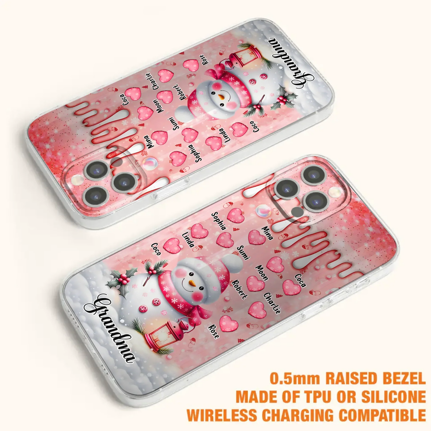 Personalized Snowman Grandma Phone Case - Christmas Gift Idea For Grandma - Up to 10 Kids - Case For iPhone/Samsung - Grandma