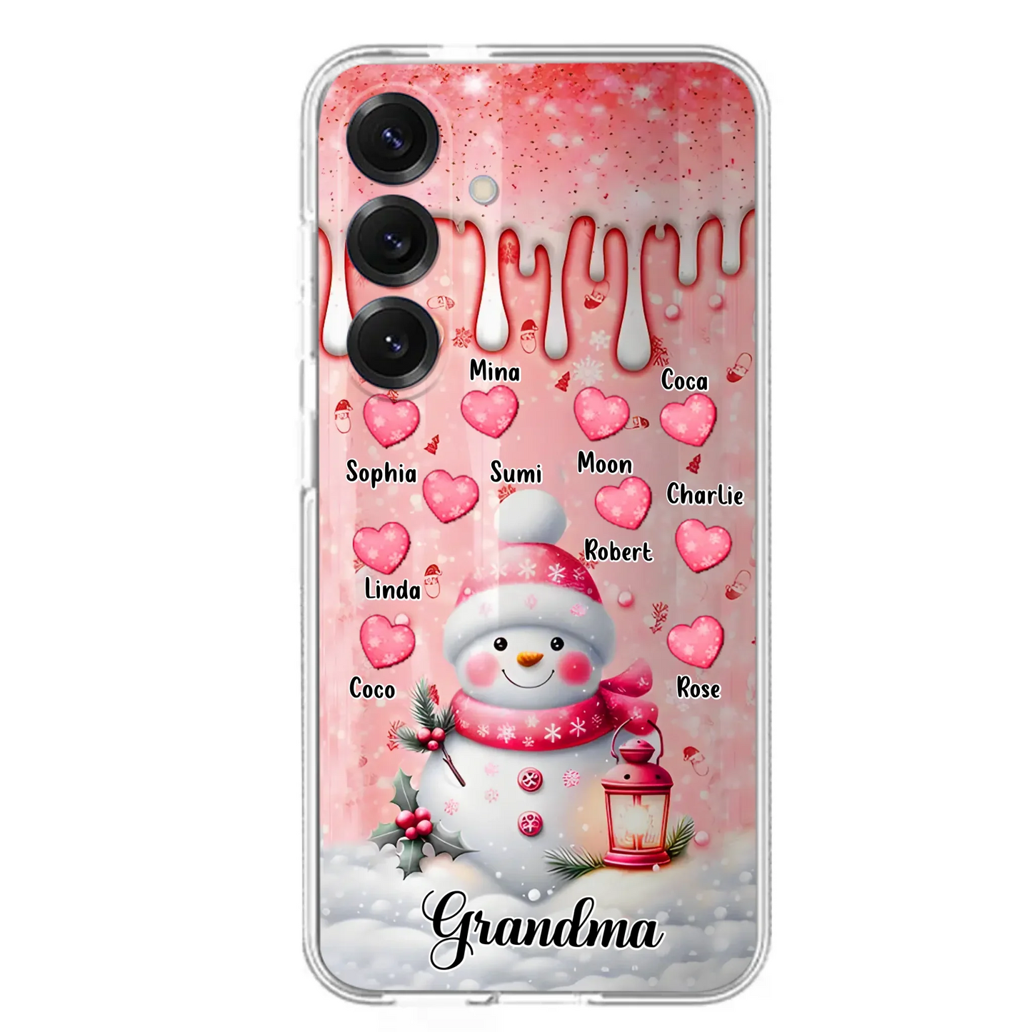 Personalized Snowman Grandma Phone Case - Christmas Gift Idea For Grandma - Up to 10 Kids - Case For iPhone/Samsung - Grandma