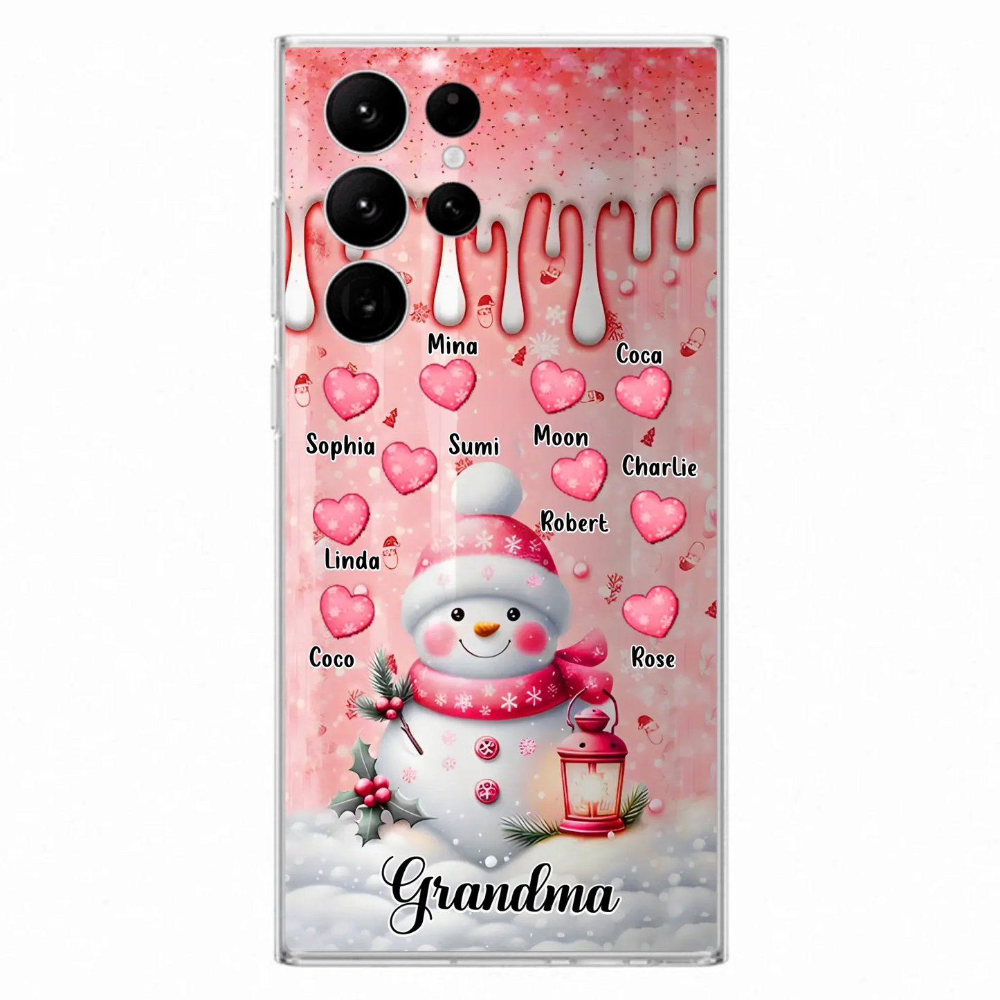 Personalized Snowman Grandma Phone Case - Christmas Gift Idea For Grandma - Up to 10 Kids - Case For iPhone/Samsung - Grandma