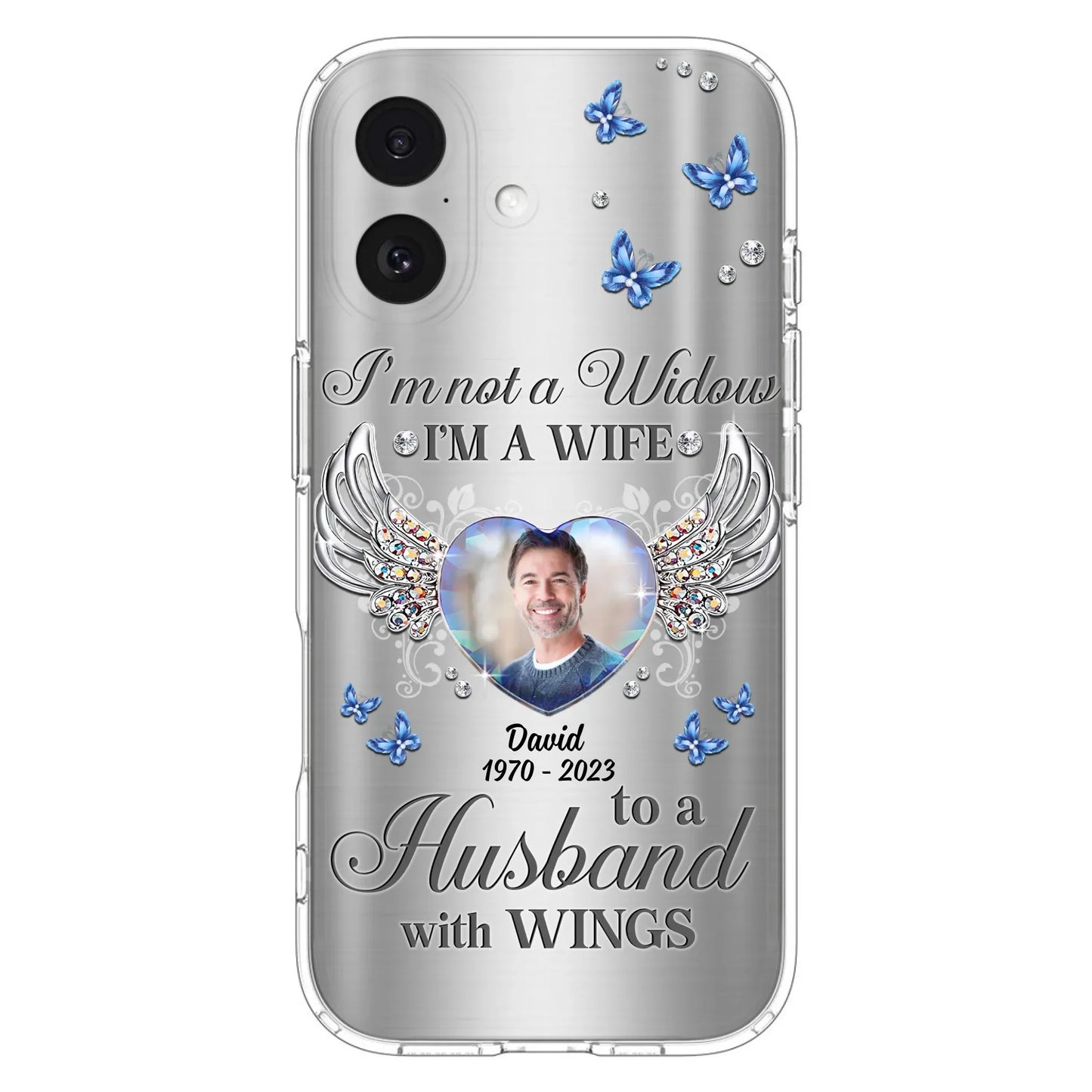 Personalized Memorial Husband Phone Case - Memorial Gift Idea - I'm Not A Widow I'm A Wife To A Husband With Wings - Case For iPhone/Samsung