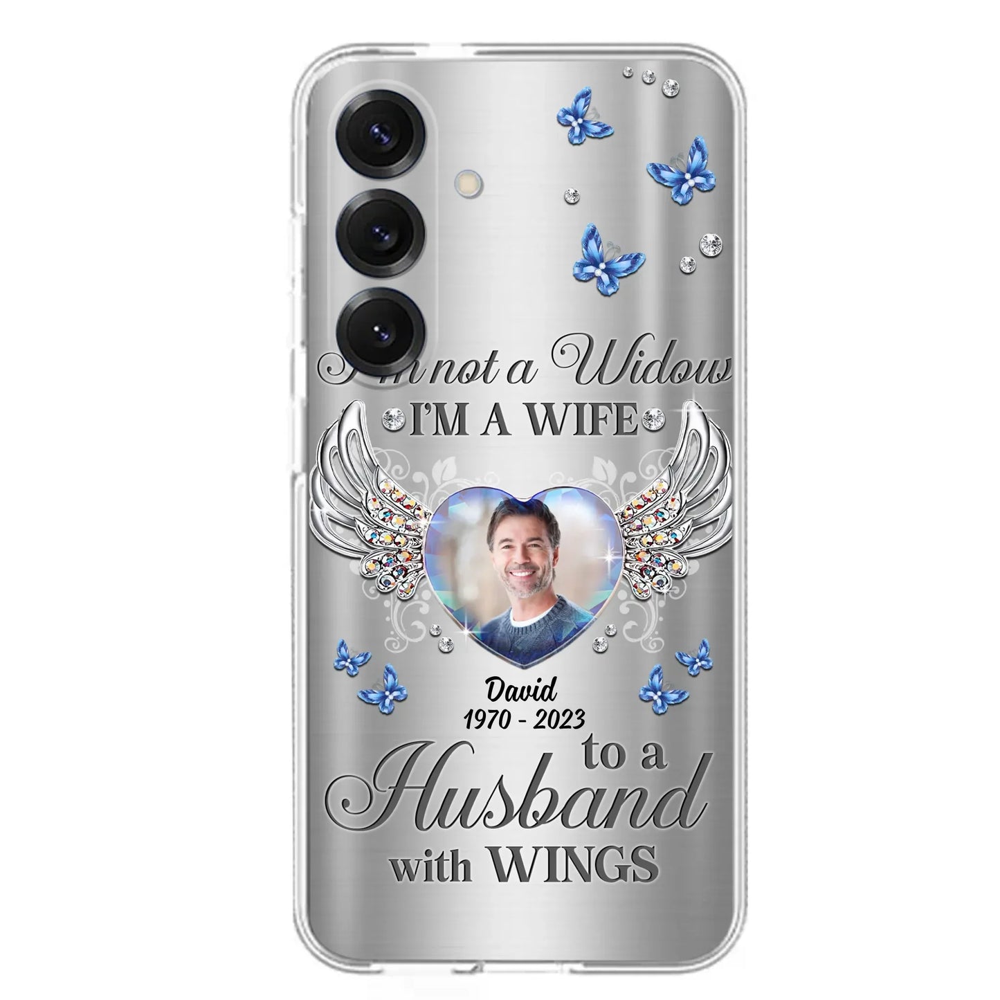 Personalized Memorial Husband Phone Case - Memorial Gift Idea - I'm Not A Widow I'm A Wife To A Husband With Wings - Case For iPhone/Samsung