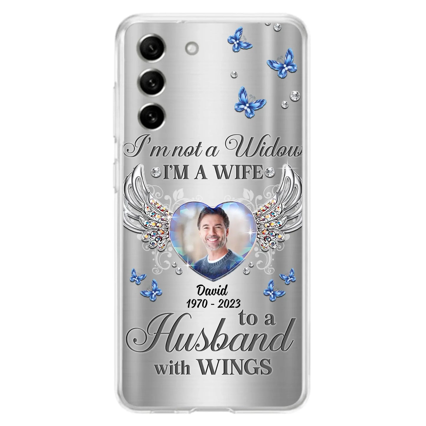 Personalized Memorial Husband Phone Case - Memorial Gift Idea - I'm Not A Widow I'm A Wife To A Husband With Wings - Case For iPhone/Samsung