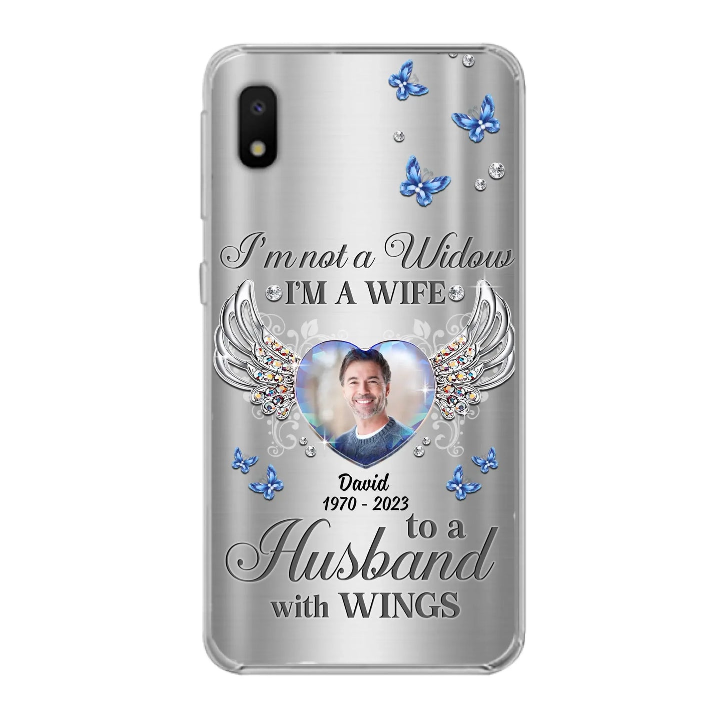 Personalized Memorial Husband Phone Case - Memorial Gift Idea - I'm Not A Widow I'm A Wife To A Husband With Wings - Case For iPhone/Samsung