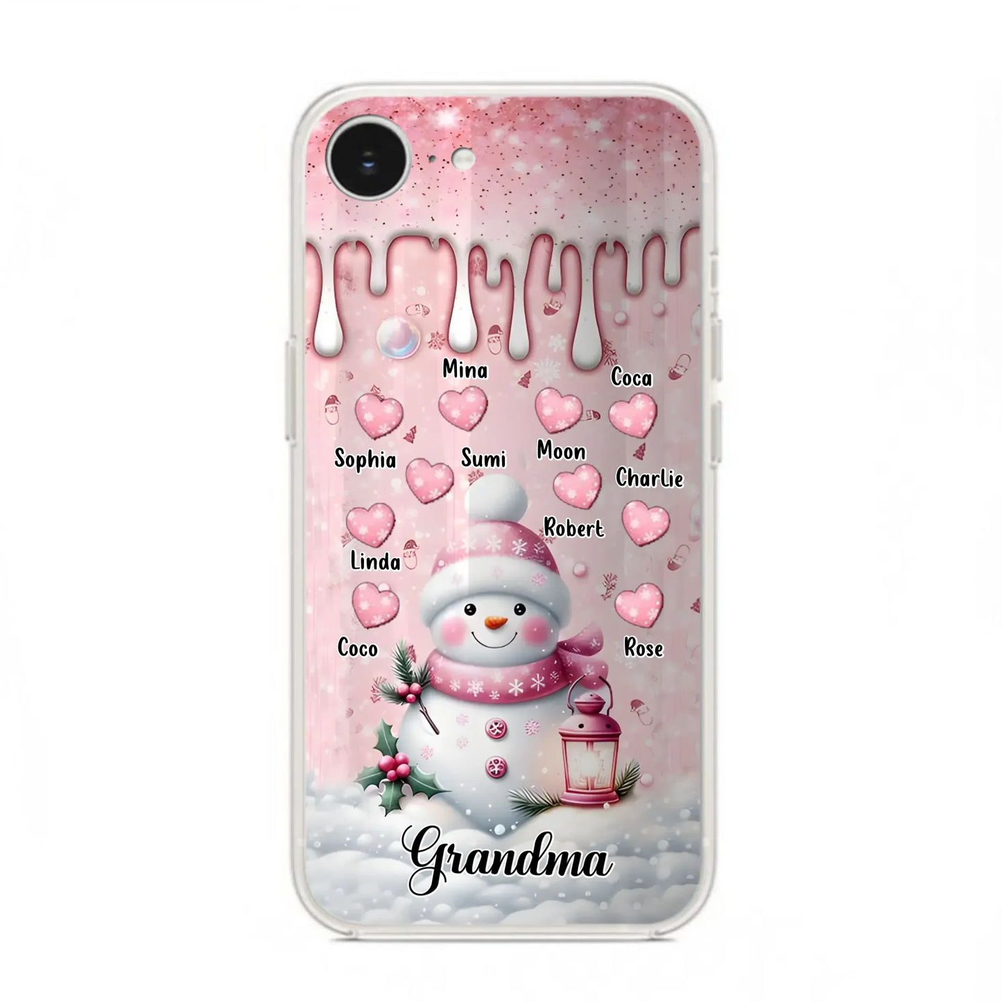 Custom Personalized Snowman Grandma Phone Case - Christmas Gift Idea For Grandma - Up to 10 Kids - Case For iPhone/Samsung - Grandma