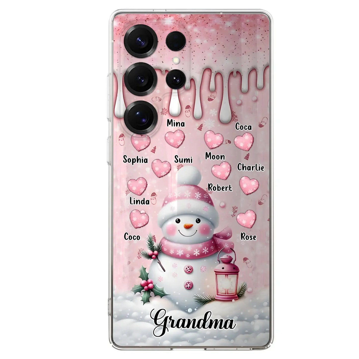 Custom Personalized Snowman Grandma Phone Case - Christmas Gift Idea For Grandma - Up to 10 Kids - Case For iPhone/Samsung - Grandma