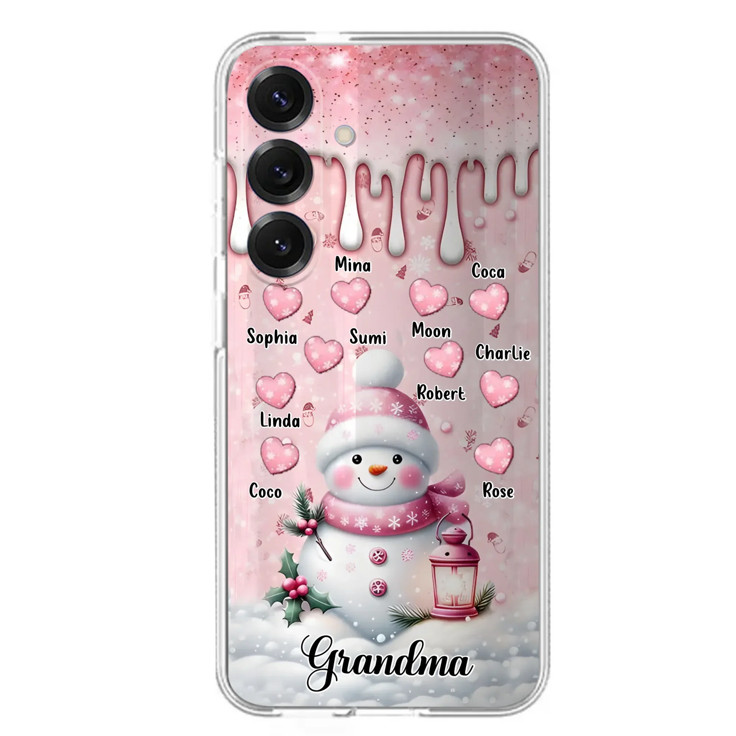Custom Personalized Snowman Grandma Phone Case - Christmas Gift Idea For Grandma - Up to 10 Kids - Case For iPhone/Samsung - Grandma