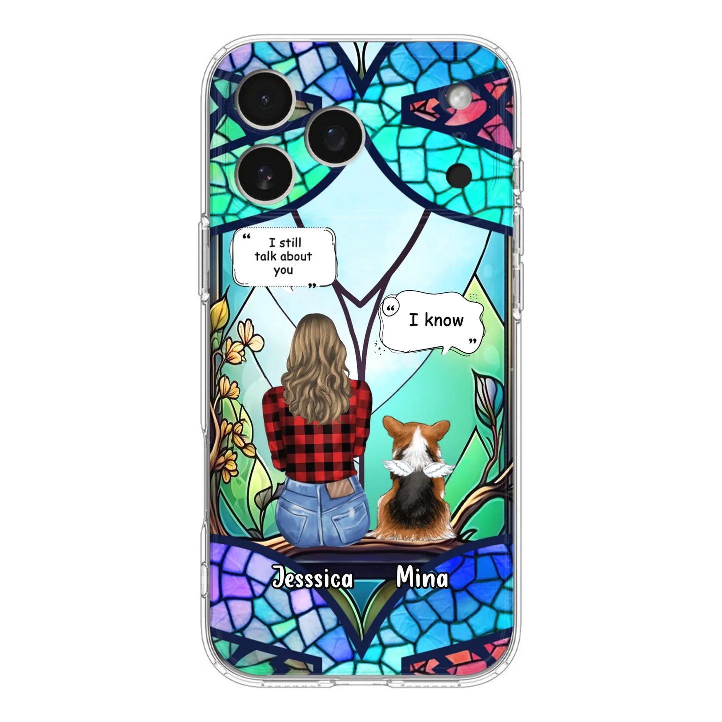 Custom Personalized Memorial Pet Phone Case - Memorial Gift Idea For Dog/ Cat/ Rabbits Owners - Up to 3 Dogs/ Cats/ Rabbits - Case For iPhone And Samsung