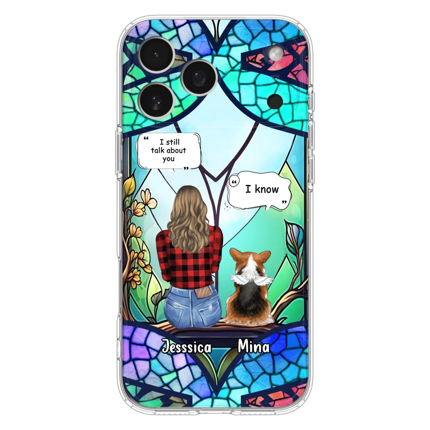 Custom Personalized Memorial Pet Phone Case - Memorial Gift Idea For Dog/ Cat/ Rabbits Owners - Up to 3 Dogs/ Cats/ Rabbits - Case For iPhone And Samsung