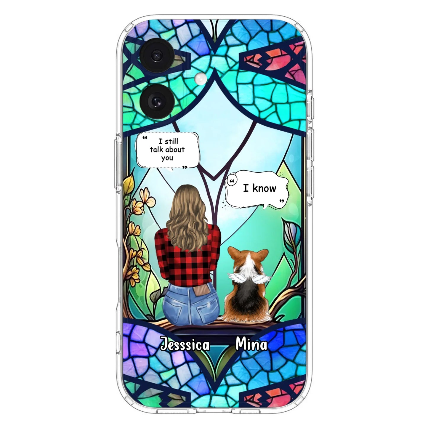 Custom Personalized Memorial Pet Phone Case - Memorial Gift Idea For Dog/ Cat/ Rabbits Owners - Up to 3 Dogs/ Cats/ Rabbits - Case For iPhone And Samsung