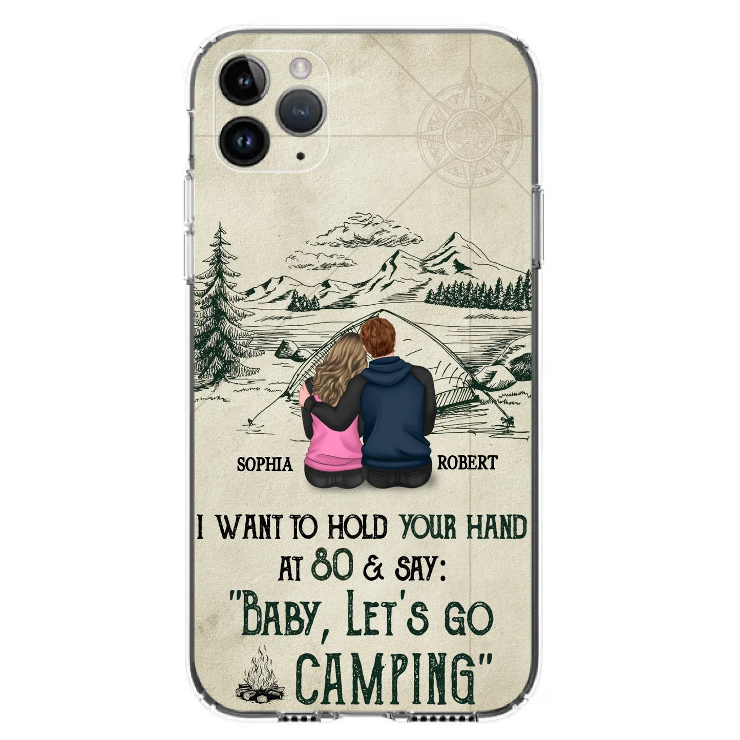 Custom Personalized Couple Phone Case - Gift Idea For Couple - Case For iPhone/Samsung - Baby Let's Go Camping