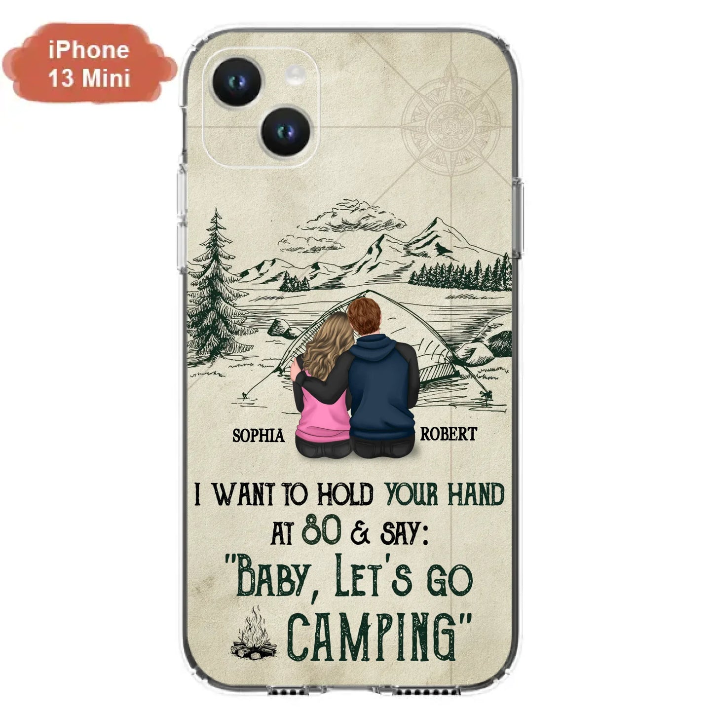 Custom Personalized Couple Phone Case - Gift Idea For Couple - Case For iPhone/Samsung - Baby Let's Go Camping