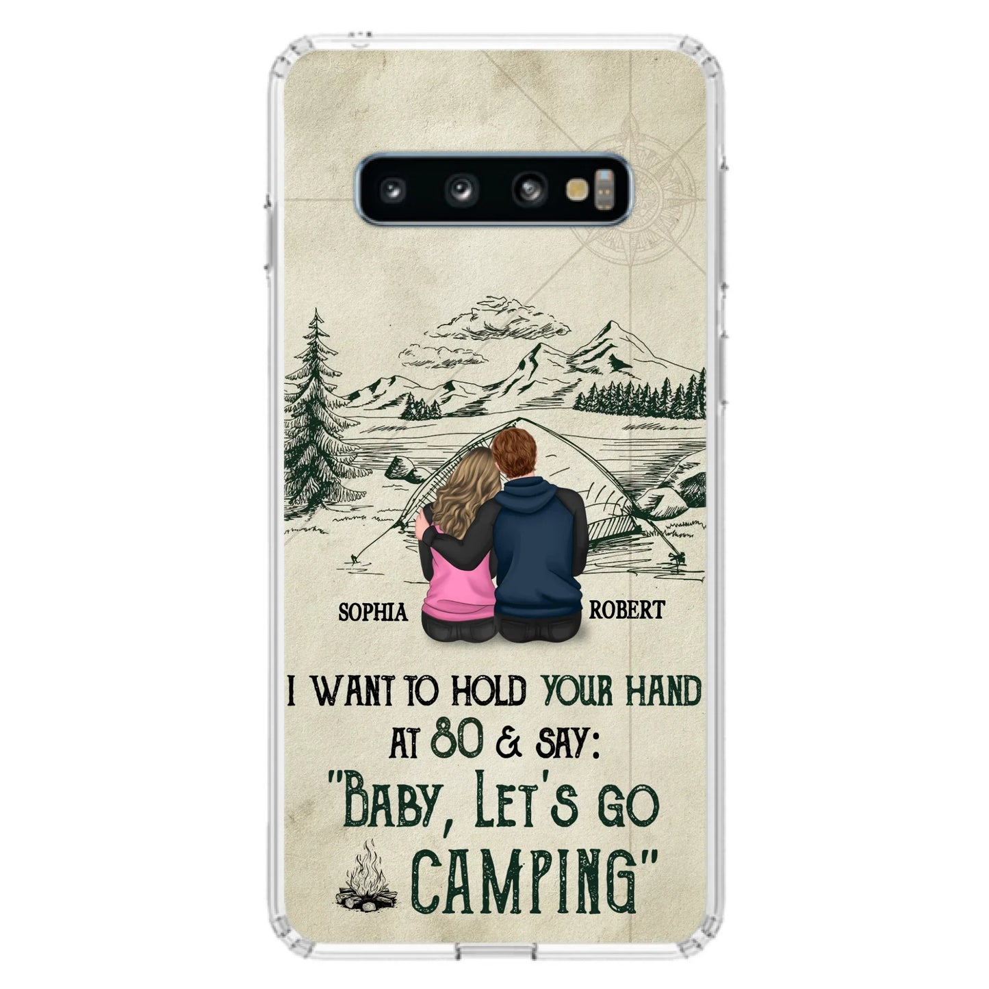 Custom Personalized Couple Phone Case - Gift Idea For Couple - Case For iPhone/Samsung - Baby Let's Go Camping