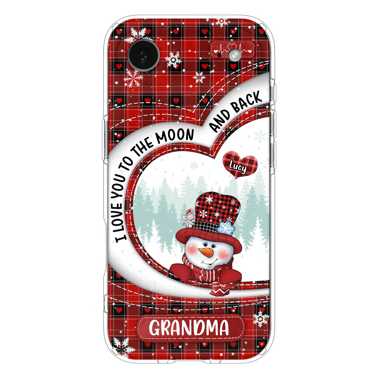Custom Personalized Snowman Grandma Phone Case - Christmas Gift Idea For Grandma - Up to 12 Kids - Case For iPhone/Samsung - I Love You To The Moon And Back