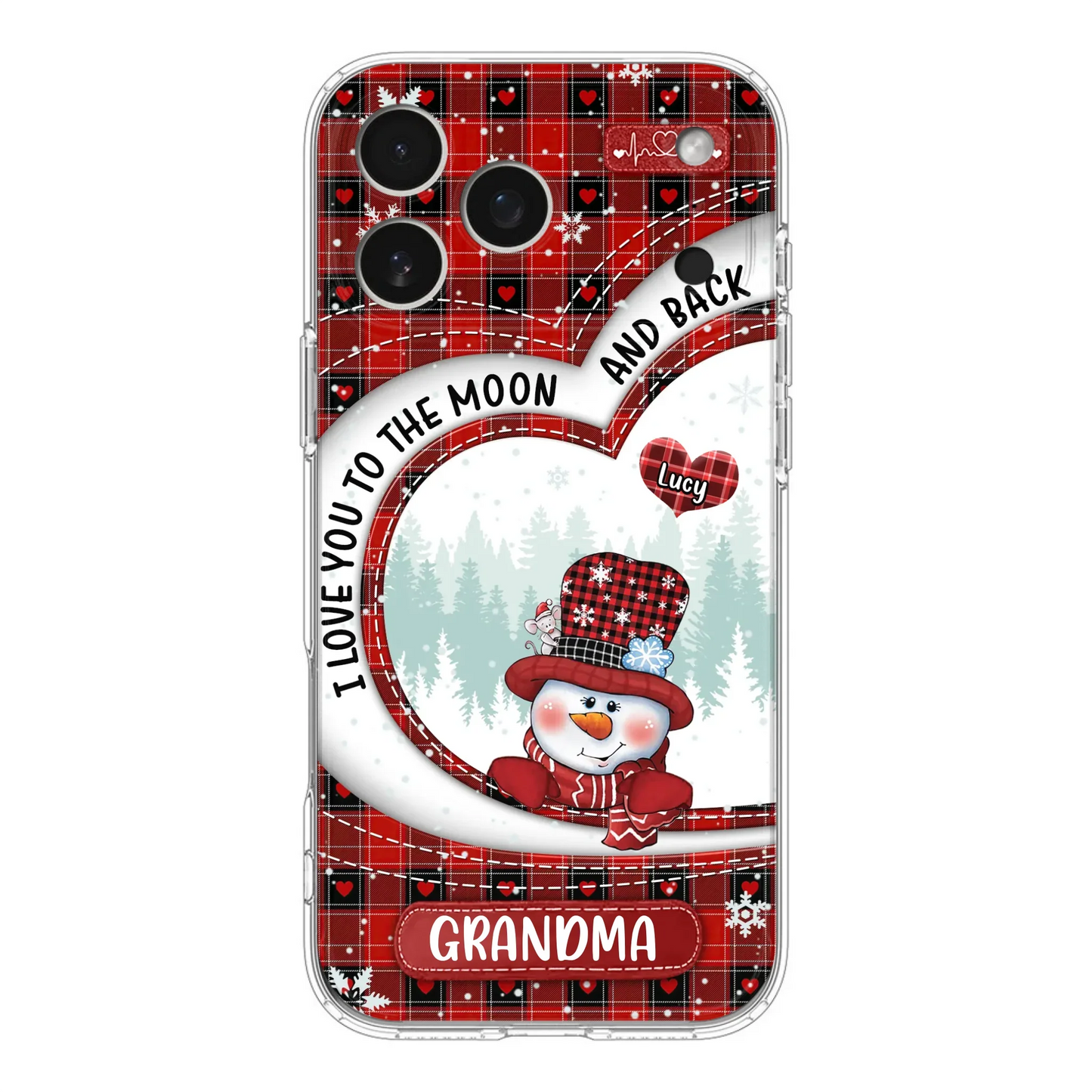 Custom Personalized Snowman Grandma Phone Case - Christmas Gift Idea For Grandma - Up to 12 Kids - Case For iPhone/Samsung - I Love You To The Moon And Back
